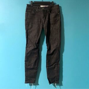 Joe’s Jeans 25 Berlin Black Denim Straight Leg Raw Hem Jeans